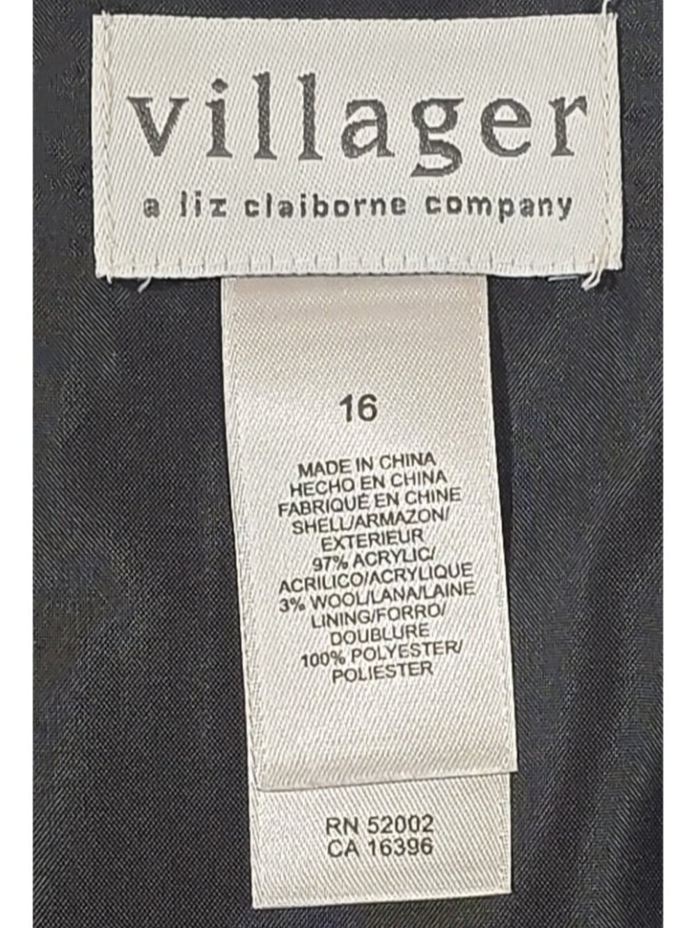 Villager Liz Claiborne Wool Blend Pencil Skirt Lined Plaid Fringe Long Women 16 - Picture 7 of 9